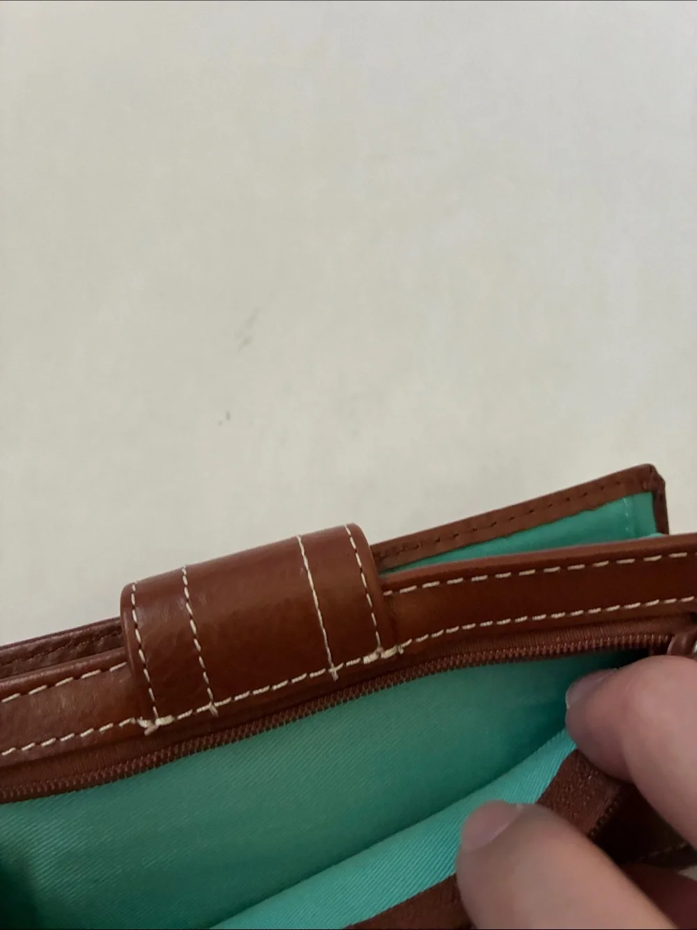 Fossil Brown Leather Wallet and Coin/Card Zip ID Pouch Set